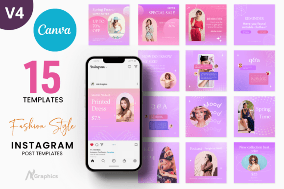 15 Dark Fashion Instagram Post Templates