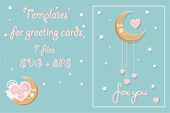 Postcard Templates Moon and Heart: A Strategic Approach to Visual Communication